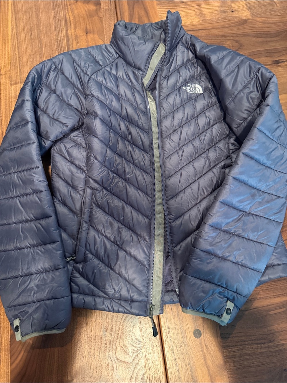 The North Face Navy Chevron Quilted Jacket